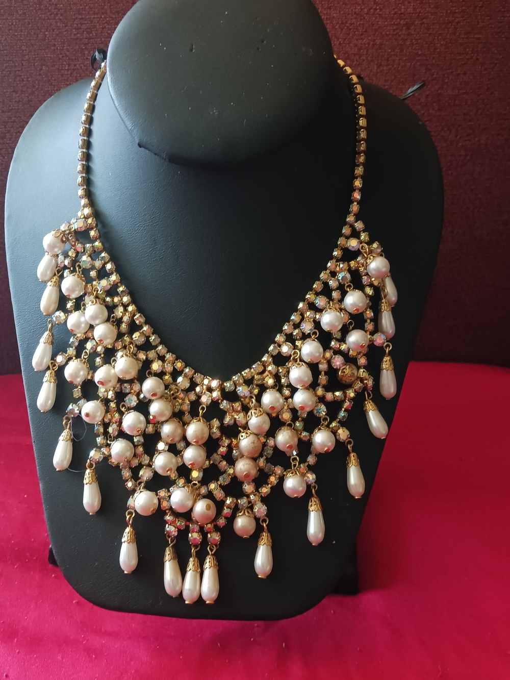 Gold-Tone Pearl Drop Statement Necklace - Women Jewelry